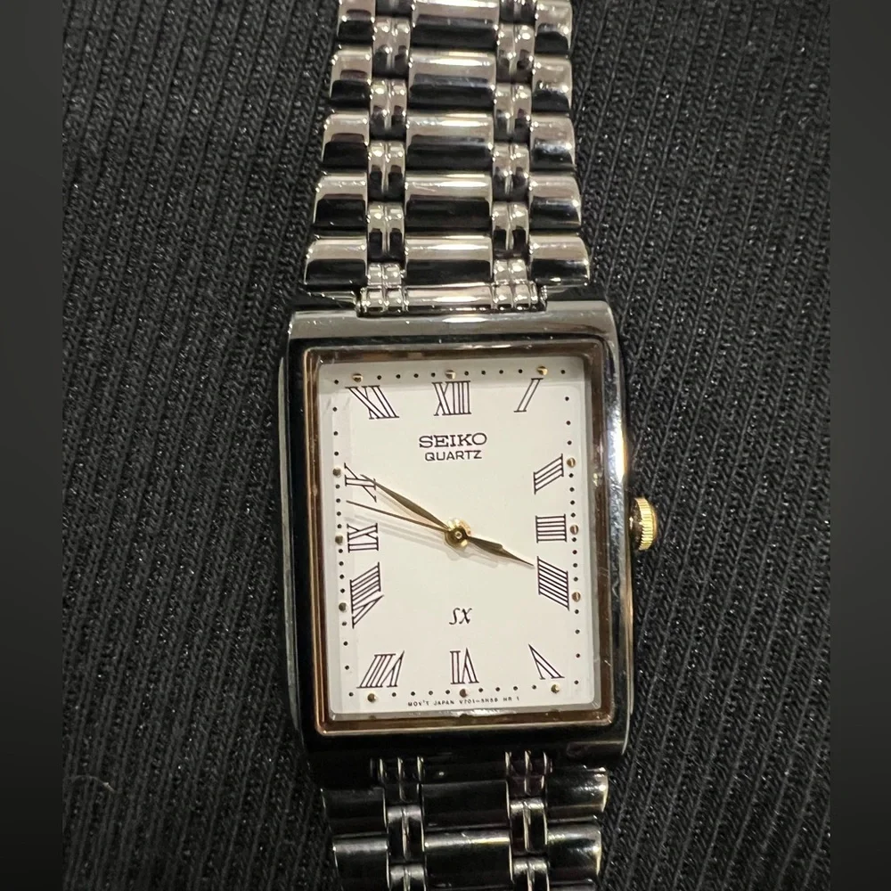 Seiko Two-Tone Rectangular Watch - Picture 1 of 8